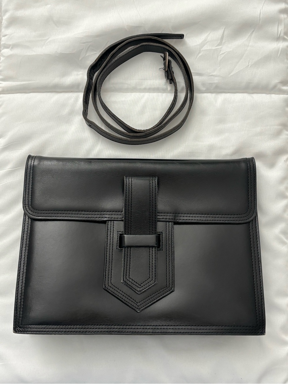 Yves Saint Laurent VTG Black Leather Shoulder Bag/Clutch, 10x7.5x3.5